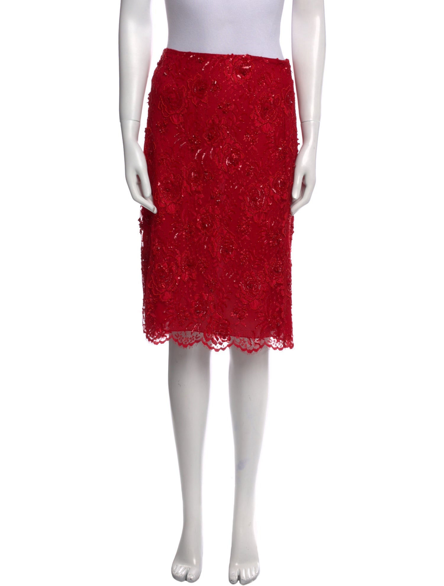 Badgley Mischka Silk Knee-Length Skirt