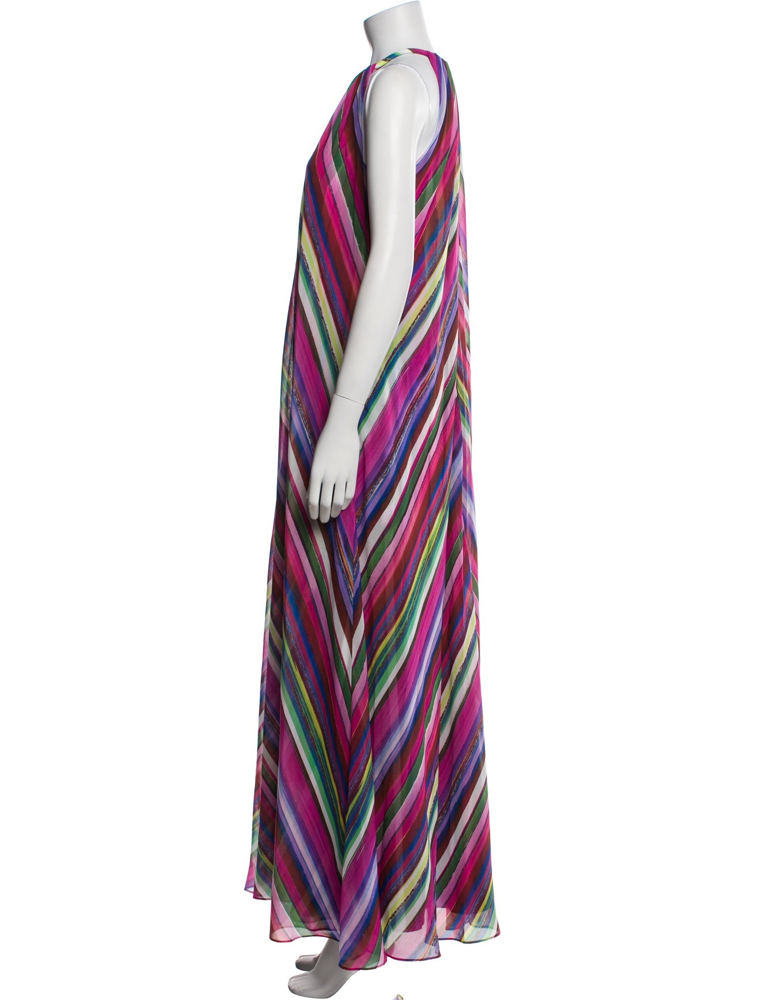 Badgley Mischka Striped Long Dress