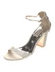 Badgley Mischka Satin Crystal Embellishments Sandals