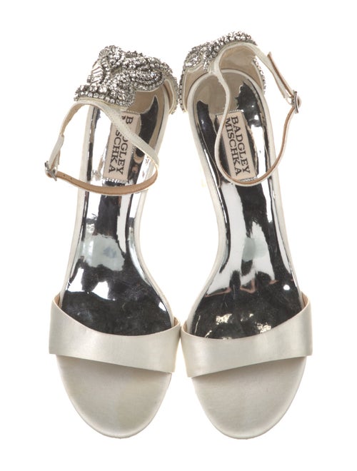 Badgley Mischka Satin Crystal Embellishments Sandals