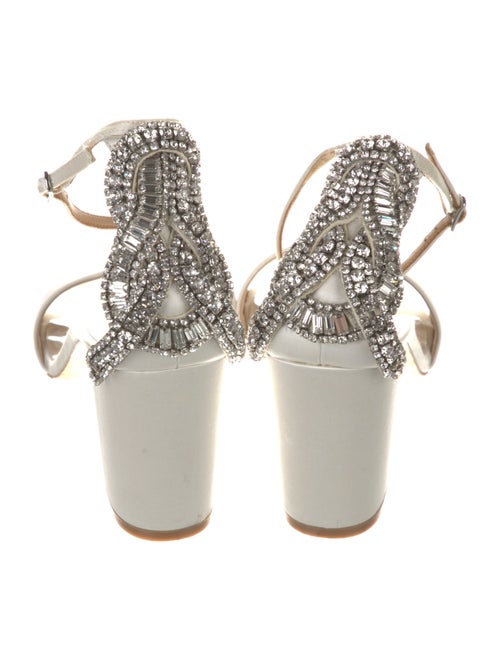 Badgley Mischka Satin Crystal Embellishments Sandals