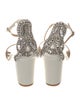 Badgley Mischka Satin Crystal Embellishments Sandals