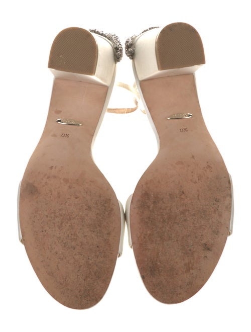 Badgley Mischka Satin Crystal Embellishments Sandals