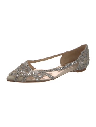 Badgley Mischka Suede Mesh Accents D'Orsay Flats