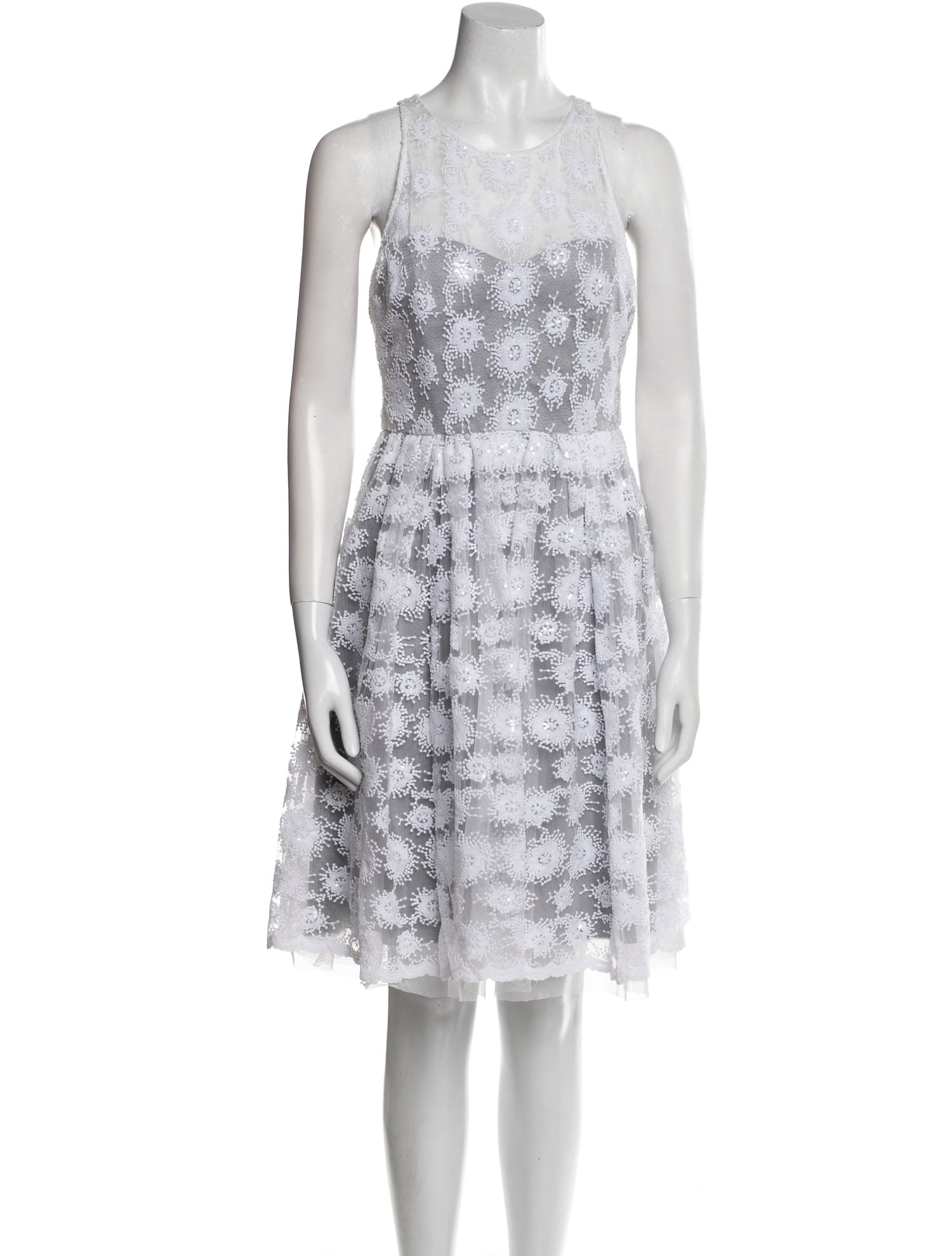 Badgley Mischka Lace Pattern Knee-Length Dress