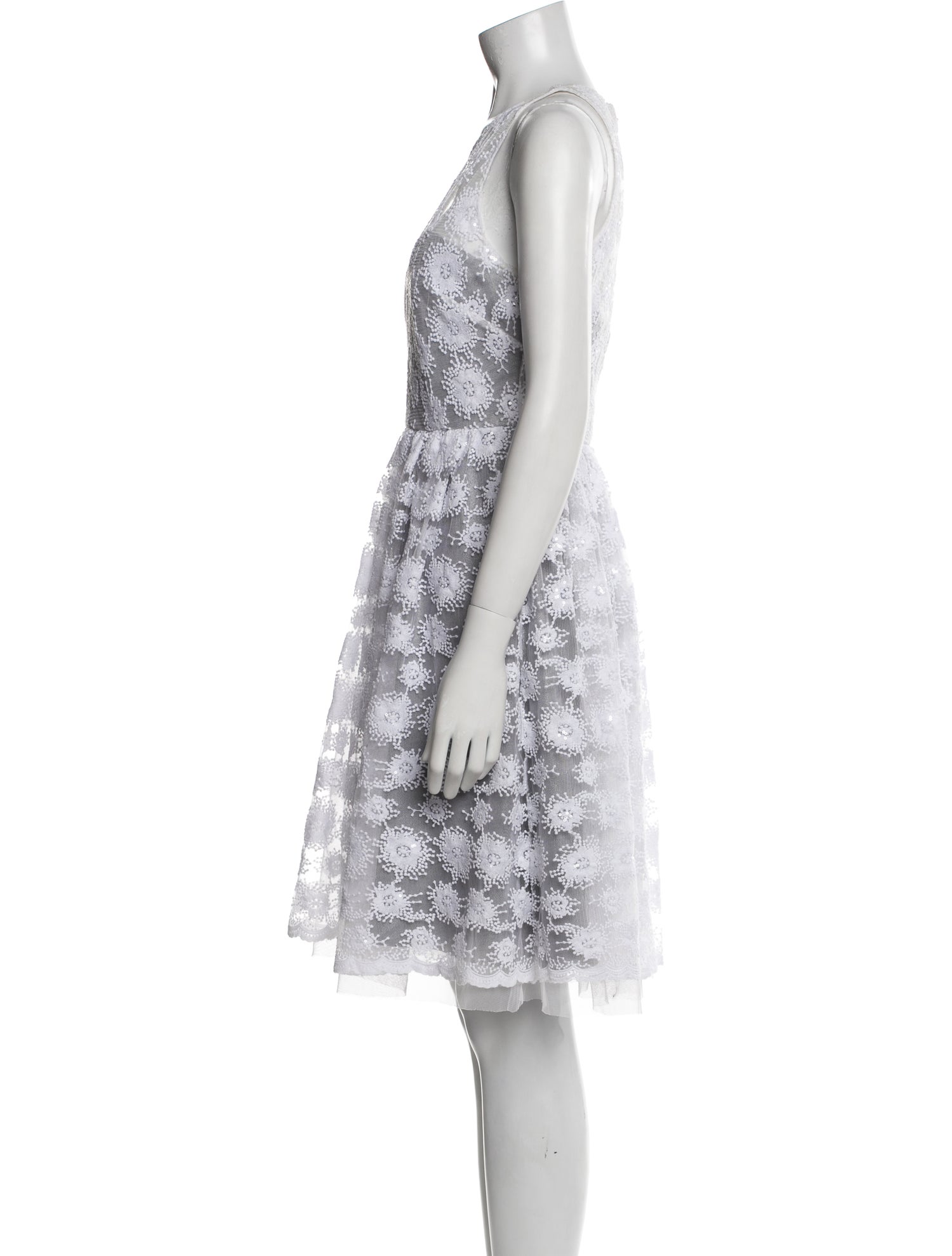 Badgley Mischka Lace Pattern Knee-Length Dress
