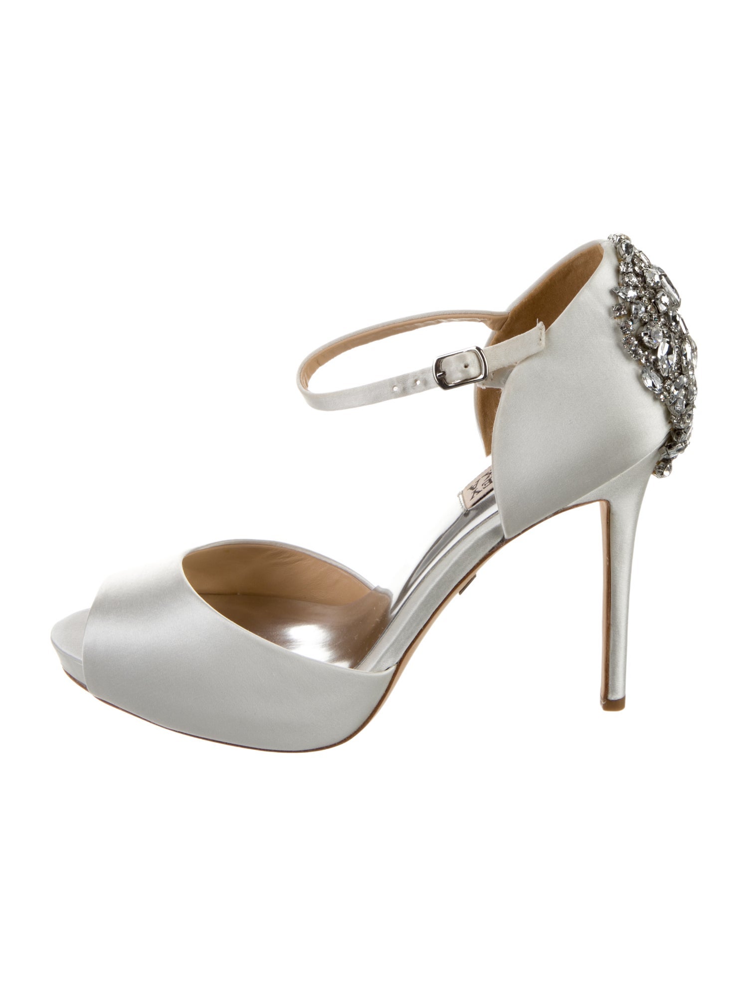 Badgley Mischka Satin Crystal Embellishments D'Orsay Pumps w/ Tags