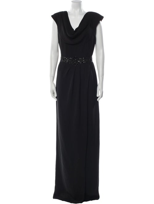 Badgley Mischka Cowl Neck Long Dress
