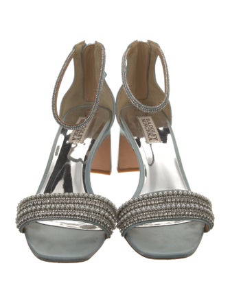 Badgley Mischka Satin Crystal Embellishments Sandals