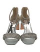 Badgley Mischka Satin Crystal Embellishments Sandals
