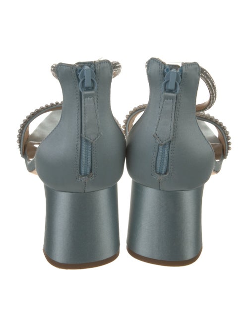 Badgley Mischka Satin Crystal Embellishments Sandals