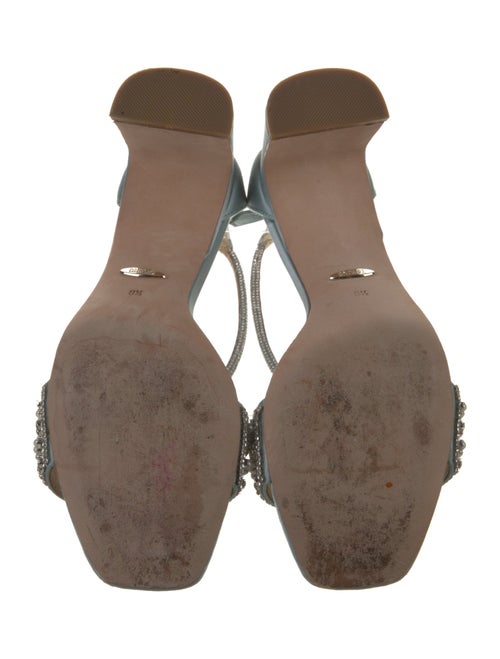 Badgley Mischka Satin Crystal Embellishments Sandals