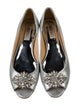 Badgley Mischka Suede Crystal Embellishments Flats