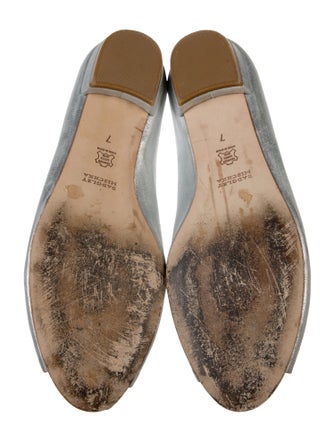 Badgley Mischka Suede Crystal Embellishments Flats