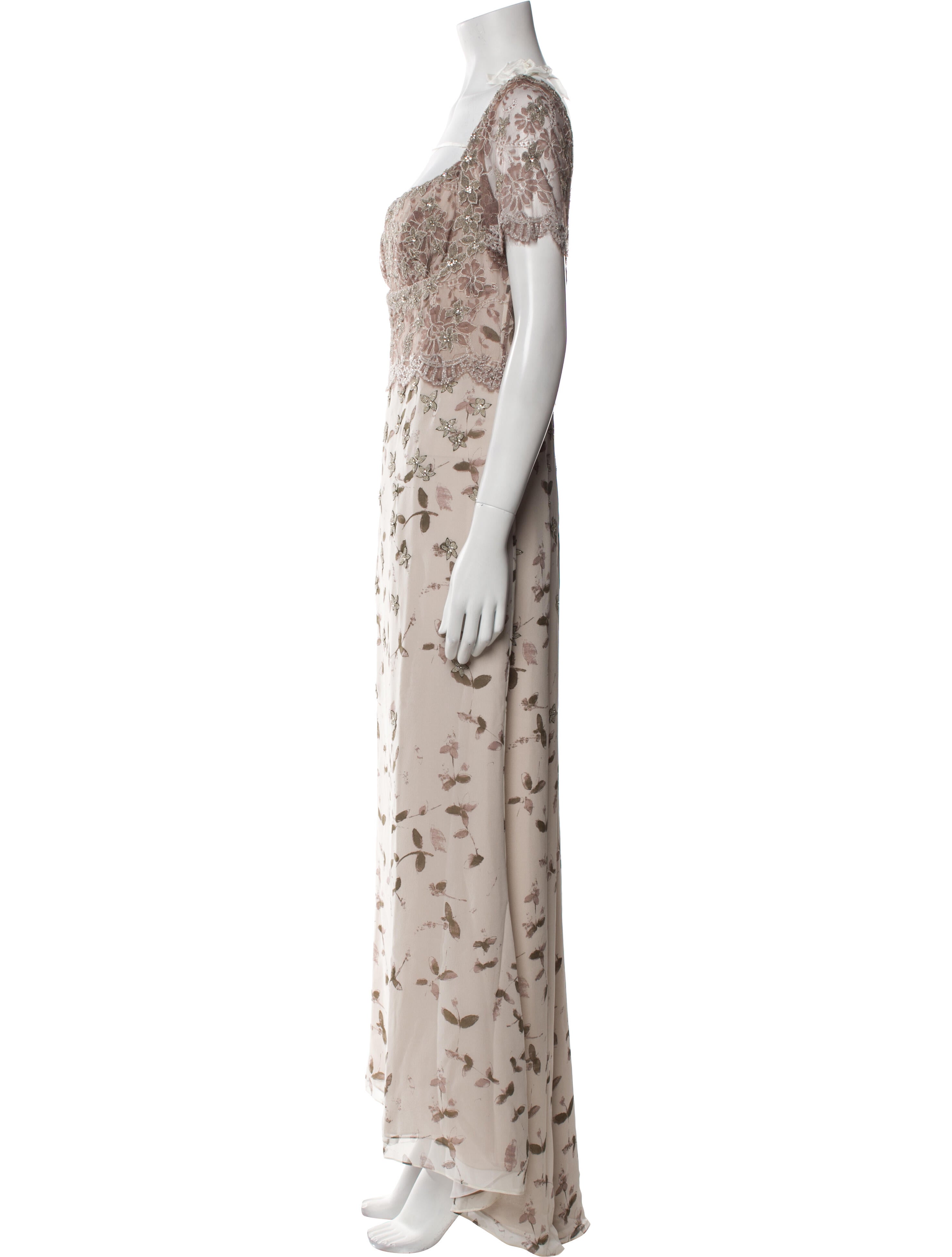 Badgley Mischka Silk Long Dress