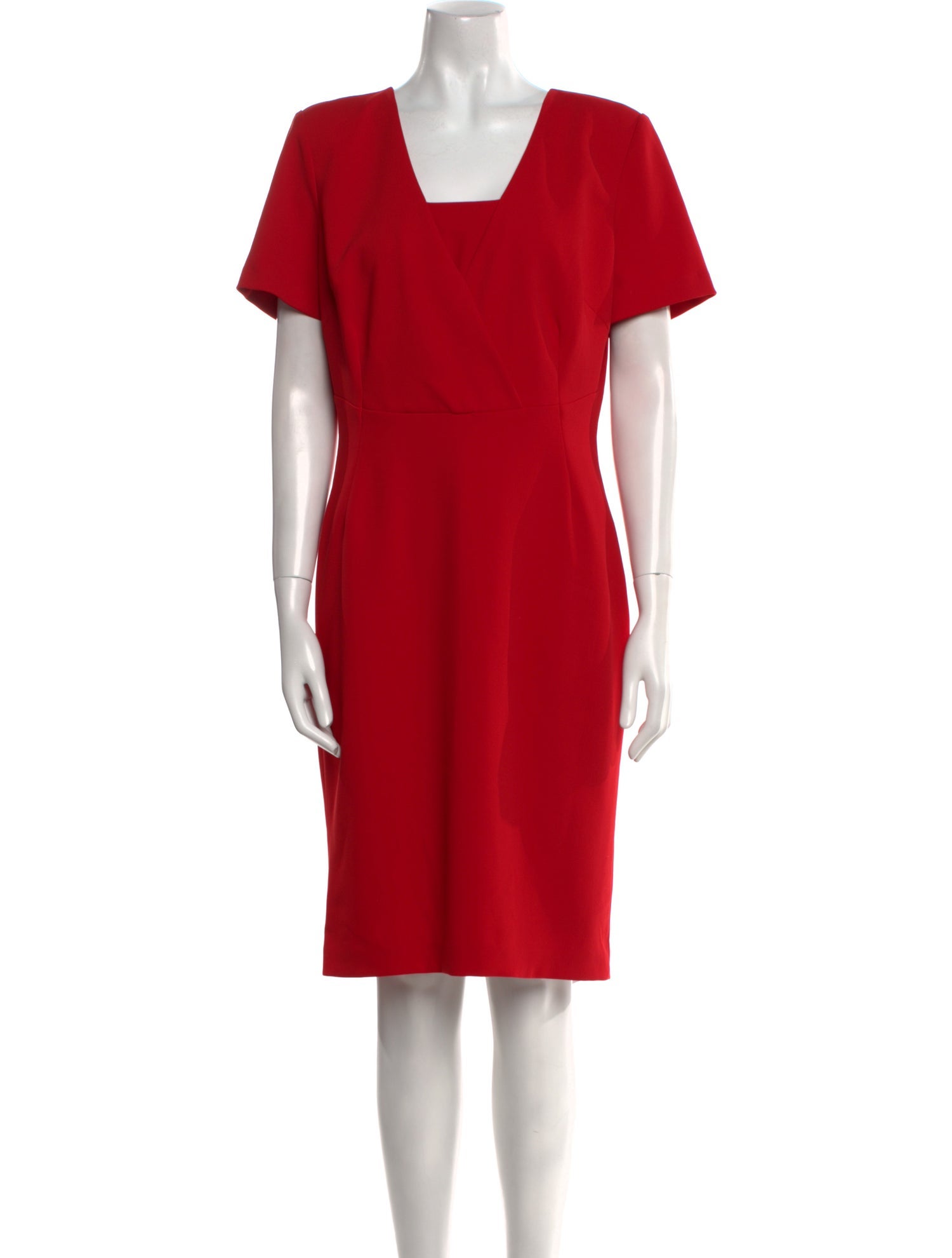Badgley Mischka Square Neckline Knee-Length Dress