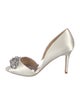 Badgley Mischka Satin Crystal Embellishments D'Orsay Pumps