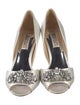 Badgley Mischka Satin Crystal Embellishments D'Orsay Pumps