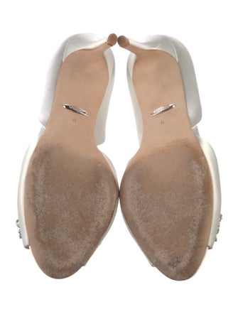 Badgley Mischka Satin Crystal Embellishments D'Orsay Pumps