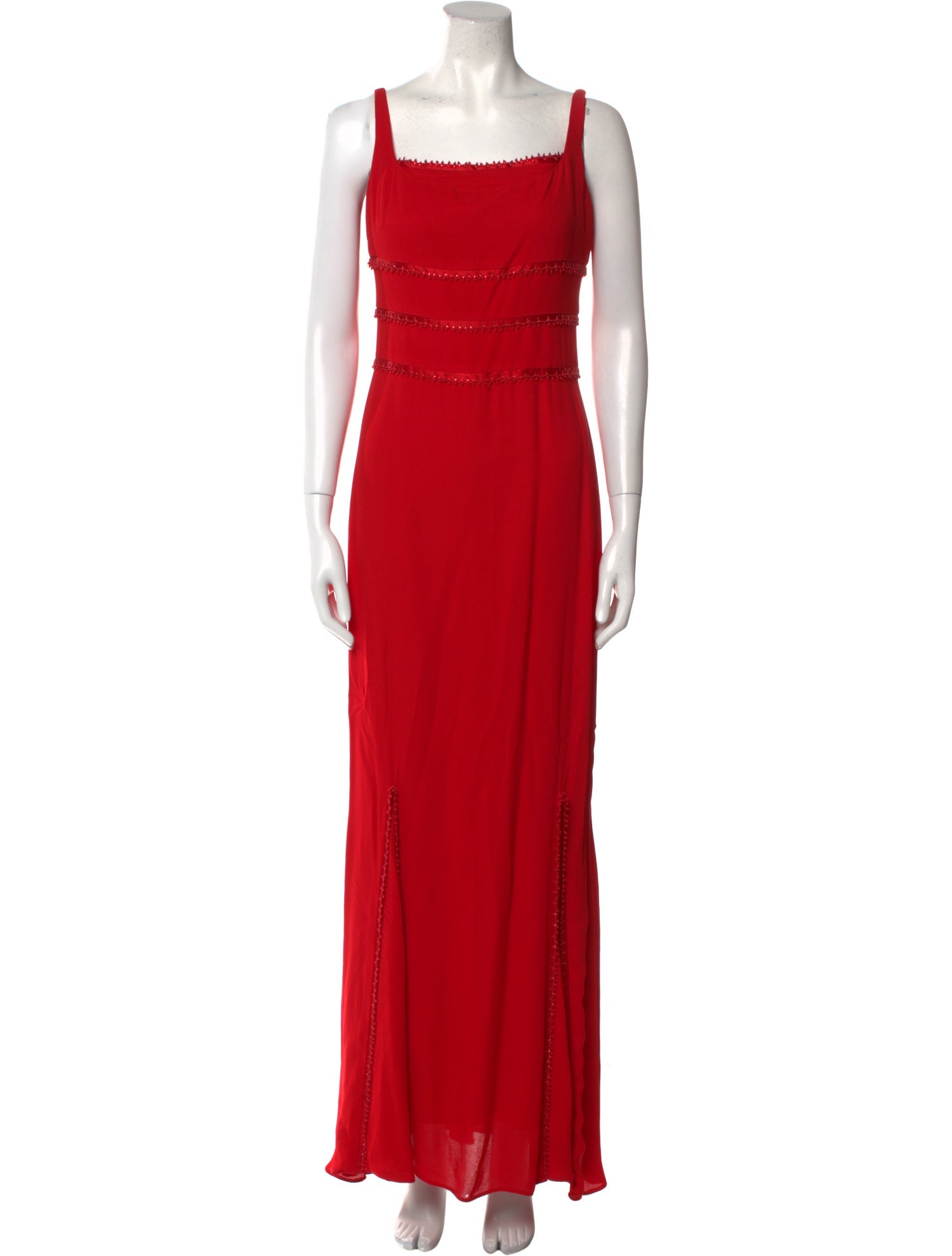 Badgley Mischka Square Neckline Long Dress