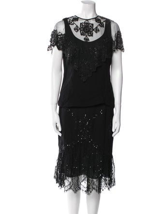 Badgley Mischka Lace Pattern Skirt Set