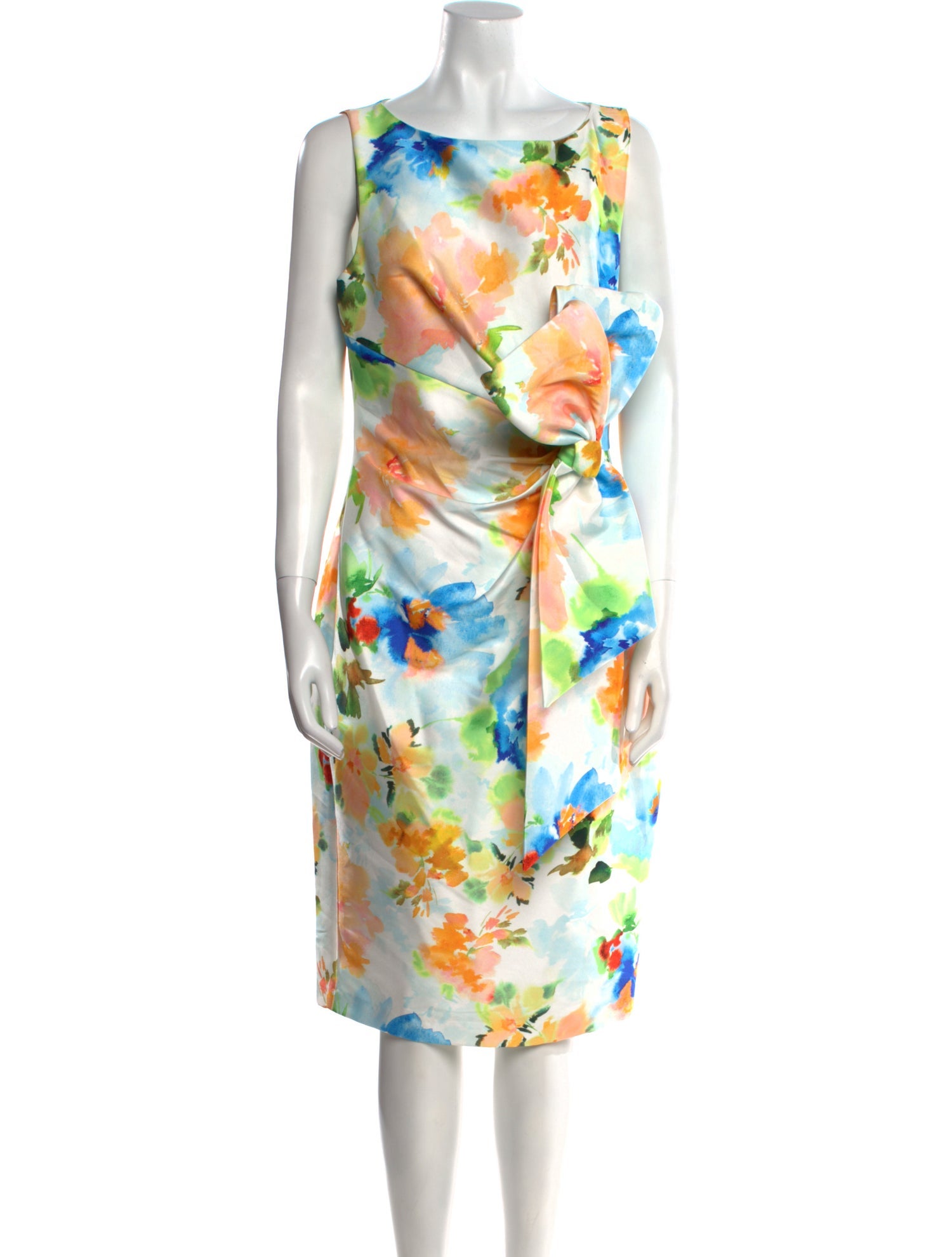 Badgley Mischka Tie-Dye Print Knee-Length Dress