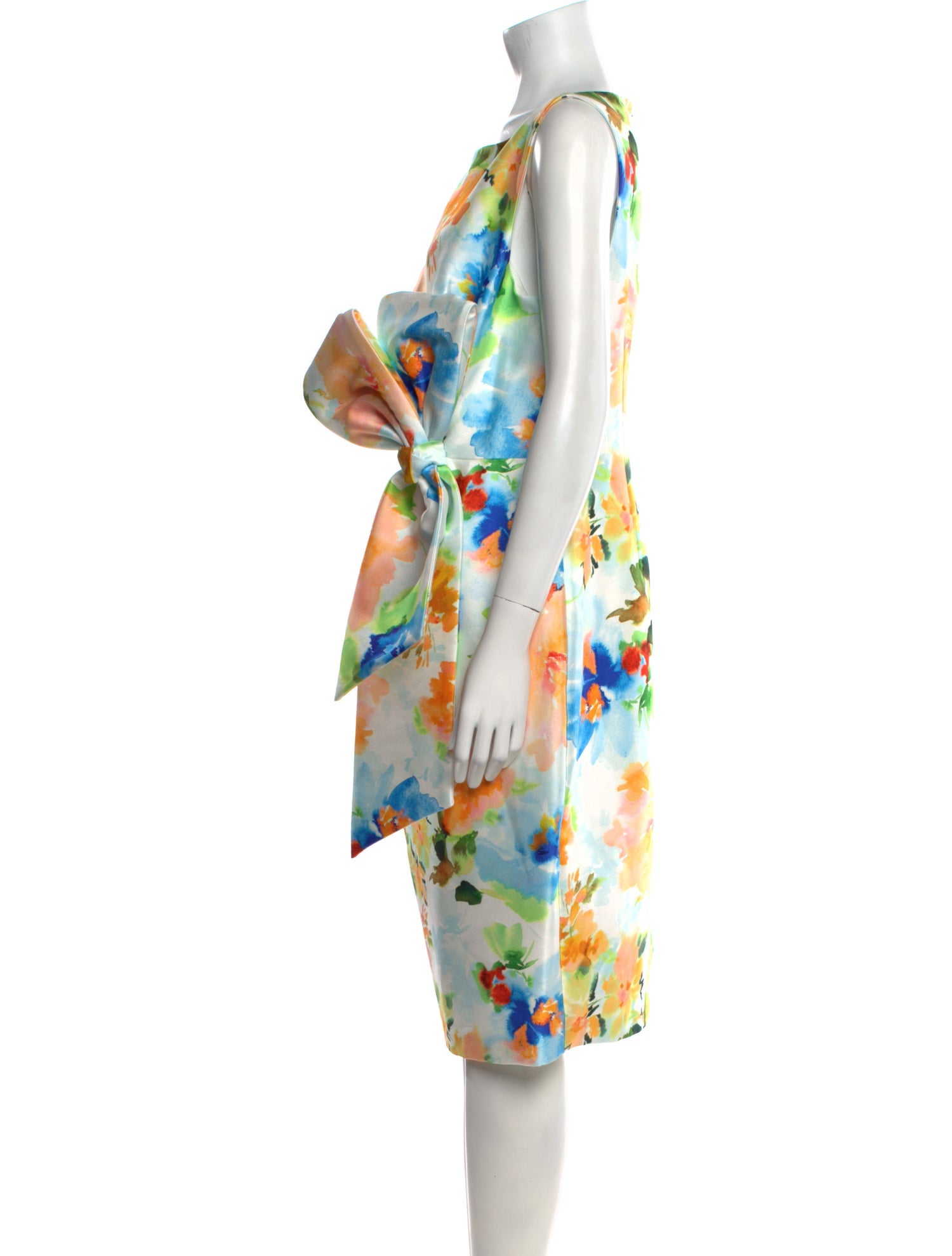 Badgley Mischka Tie-Dye Print Knee-Length Dress