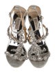 Badgley Mischka Suede Crystal Embellishments T-Strap Sandals