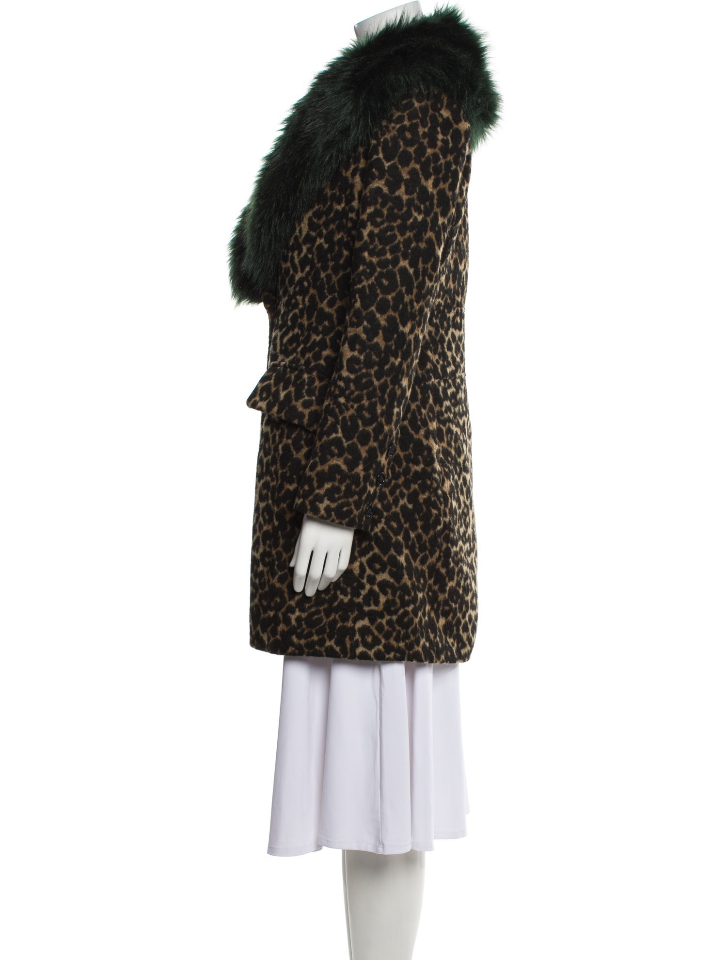 Badgley Mischka Animal Print Faux Fur Coat