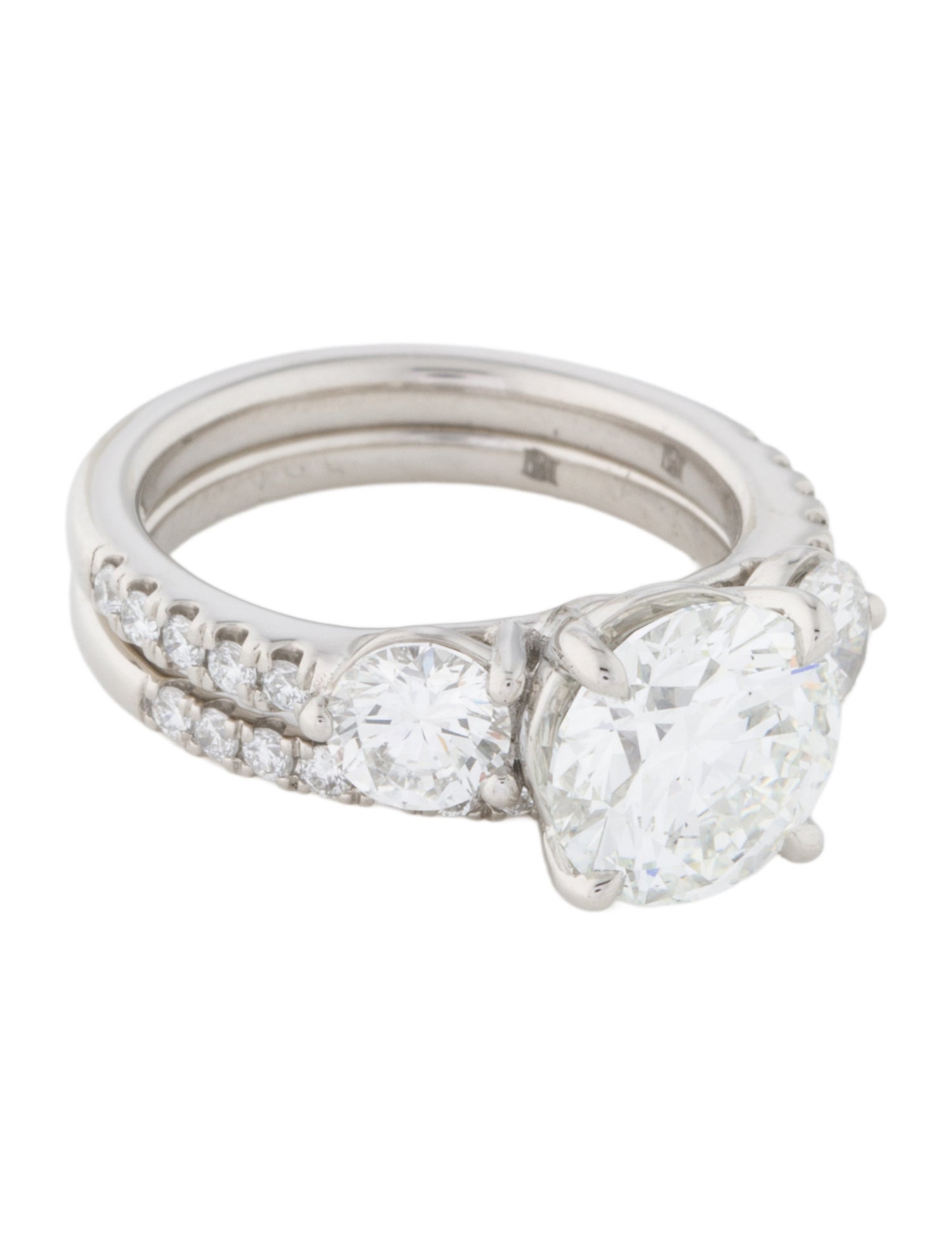 Badgley Mischka Platinum 3.15ctw Lab-Grown Diamond Wedding Set Rings