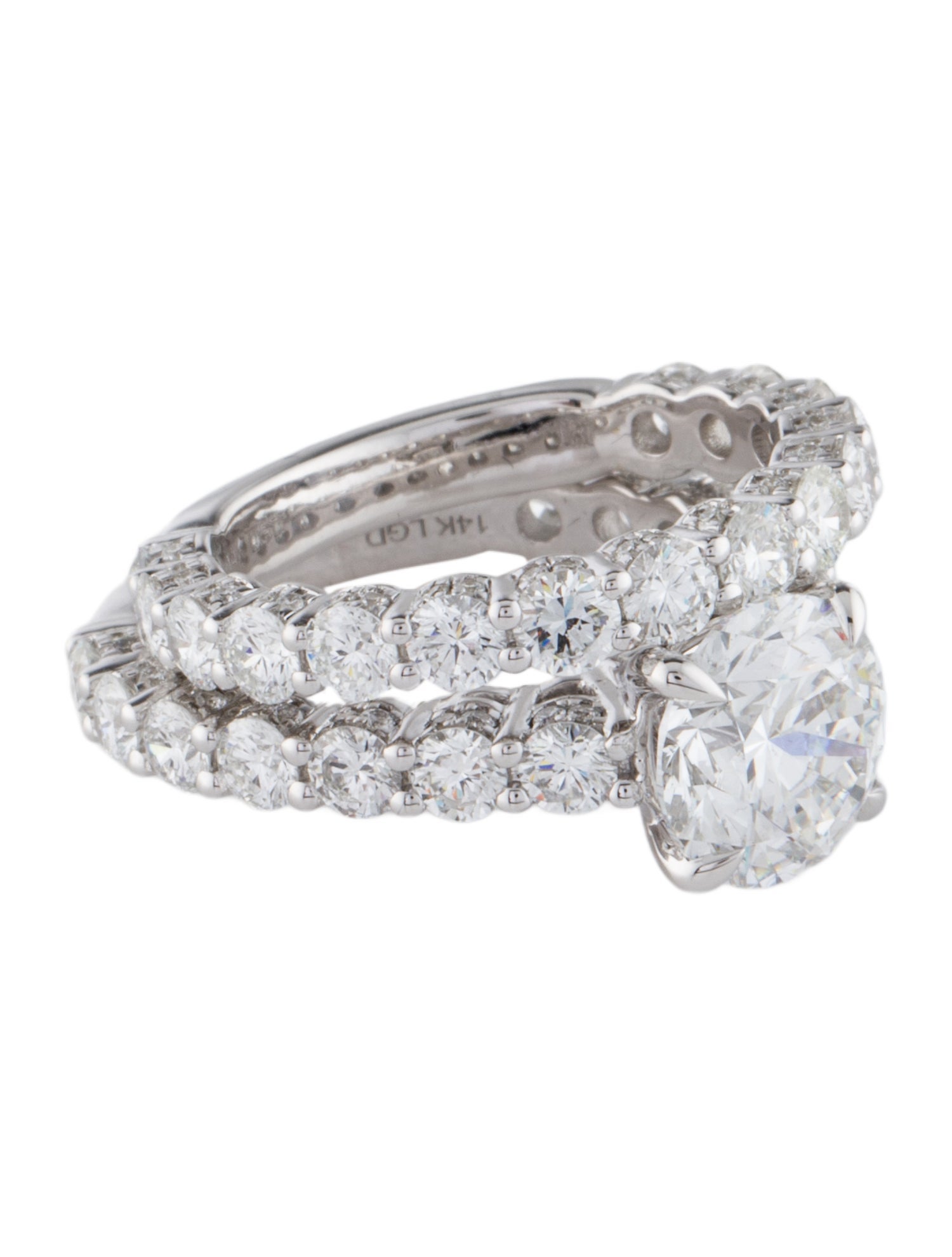 Badgley Mischka 14K 6.15ctw Lab-Grown Diamond Wedding Set Rings