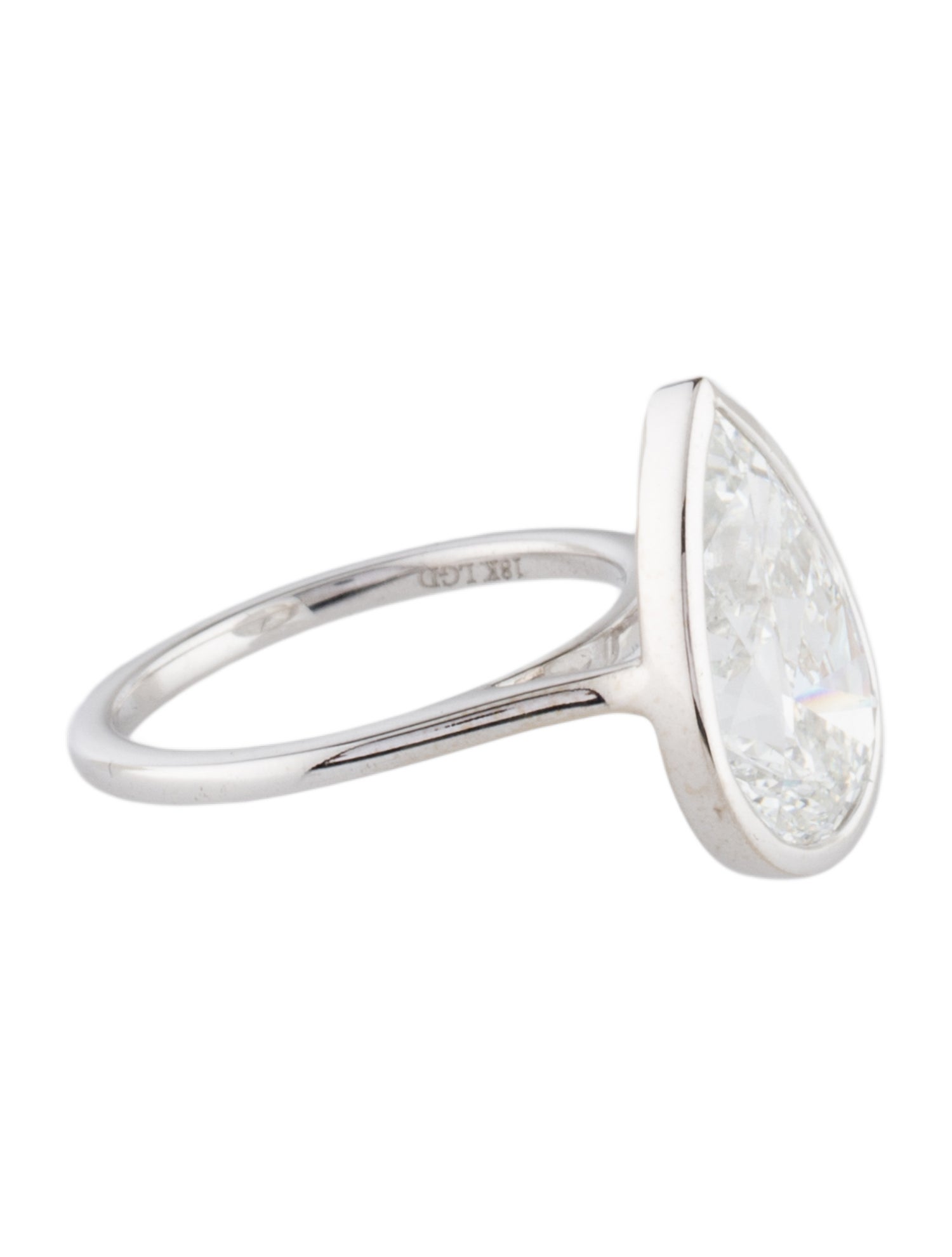 Badgley Mischka 18K 5.00ct Lab-Grown Diamond Bezel Set Engagement Ring