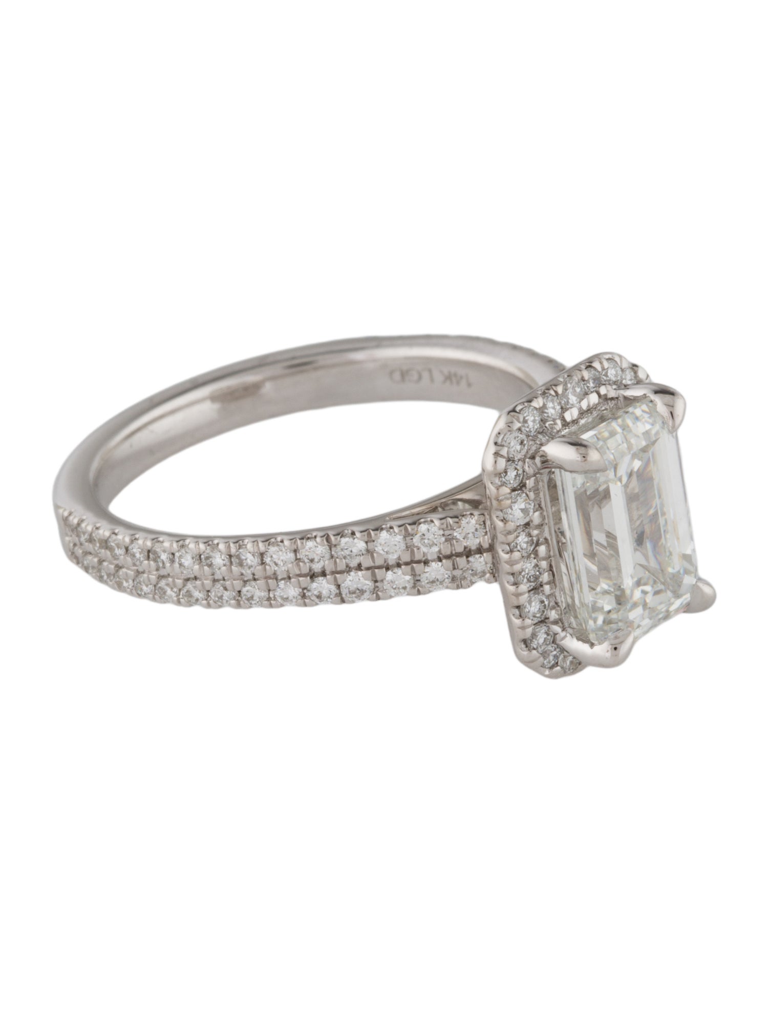 Badgley Mischka 14K 2.14ct Lab-Grown Diamond Halo Set Engagement Ring