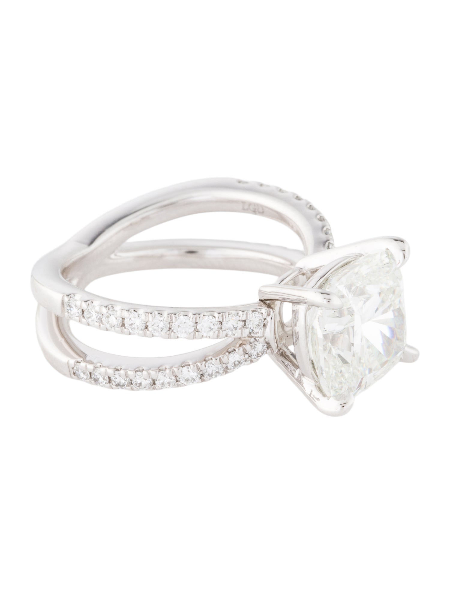 Badgley Mischka Platinum 3.92ctw Lab-Grown Diamond Engagement Ring