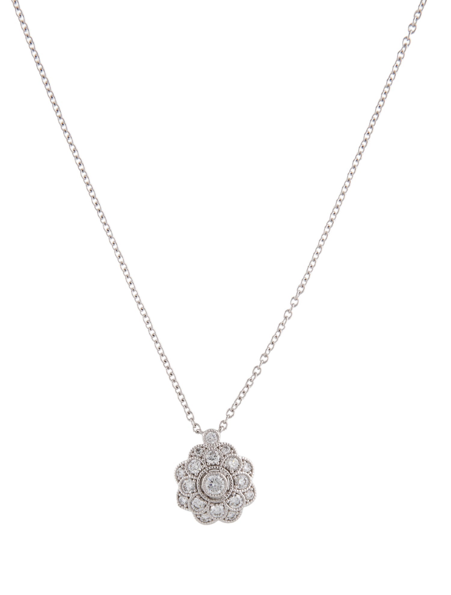 Badgley Mischka 14K Lab-Grown Diamond Floral Pendant Necklace