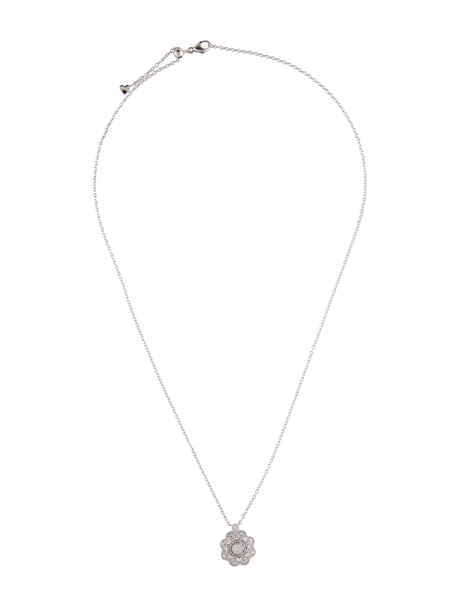 Badgley Mischka 14K Lab-Grown Diamond Floral Pendant Necklace