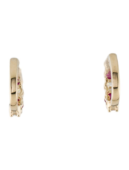 Badgley Mischka 14K Ruby & Lab-Grown Diamond Huggie Earrings