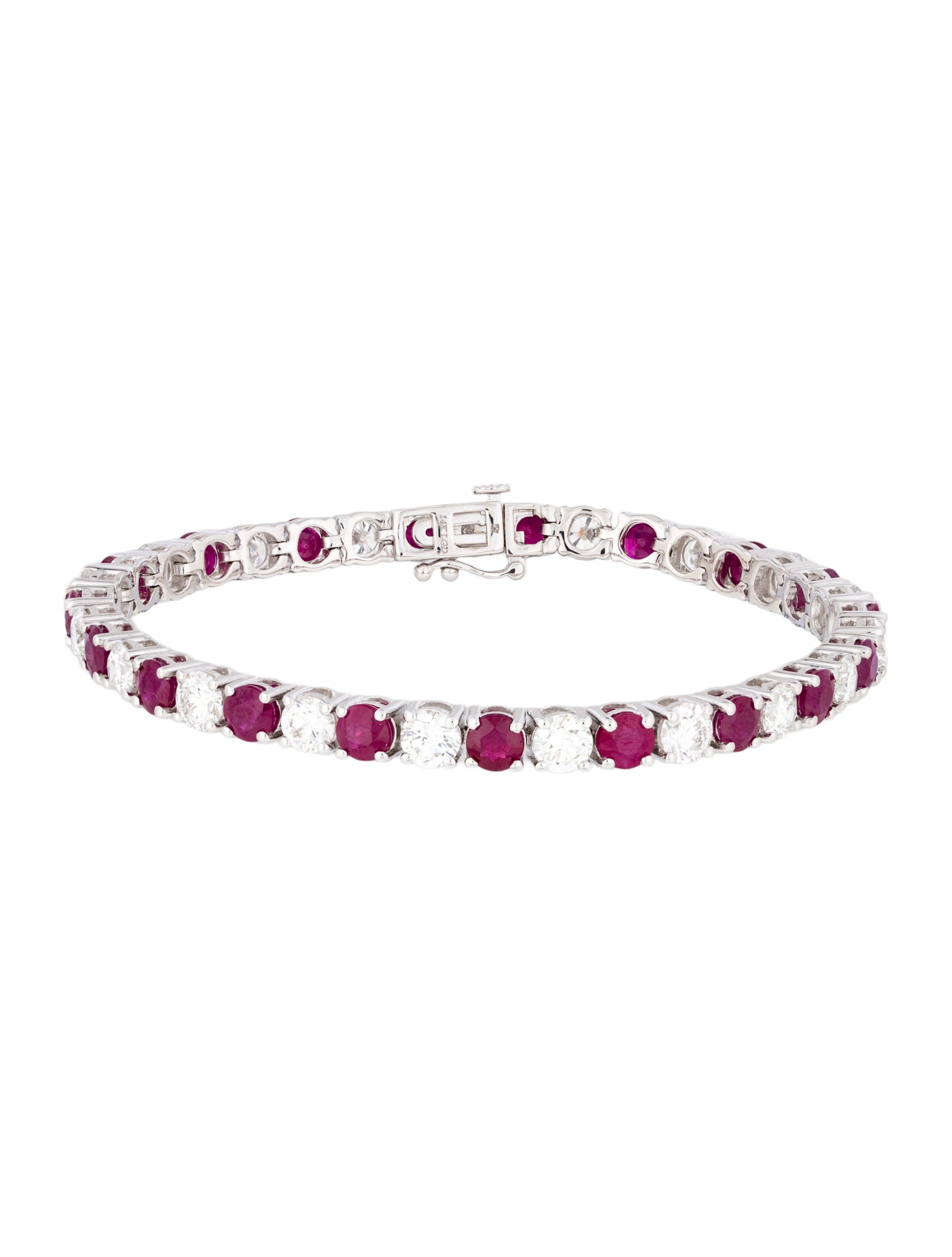 Badgley Mischka 14K Lab-Grown Diamond & Ruby Tennis Bracelet