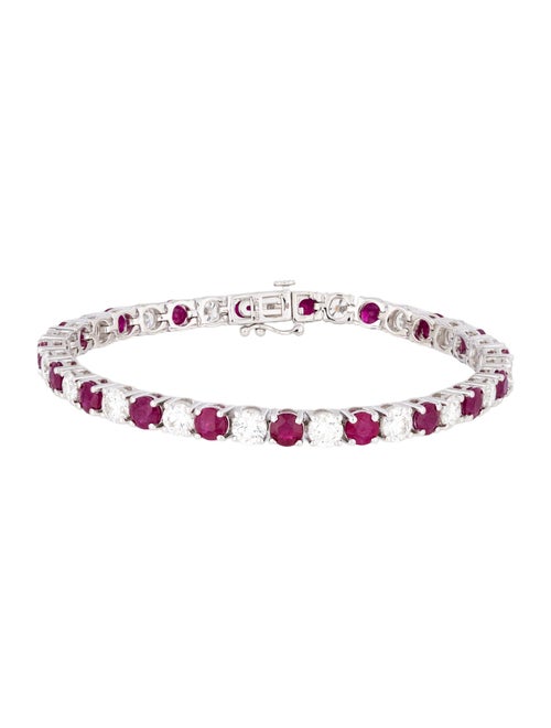 Badgley Mischka 14K Lab-Grown Diamond & Ruby Tennis Bracelet