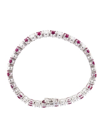 Badgley Mischka 14K Lab-Grown Diamond & Ruby Tennis Bracelet