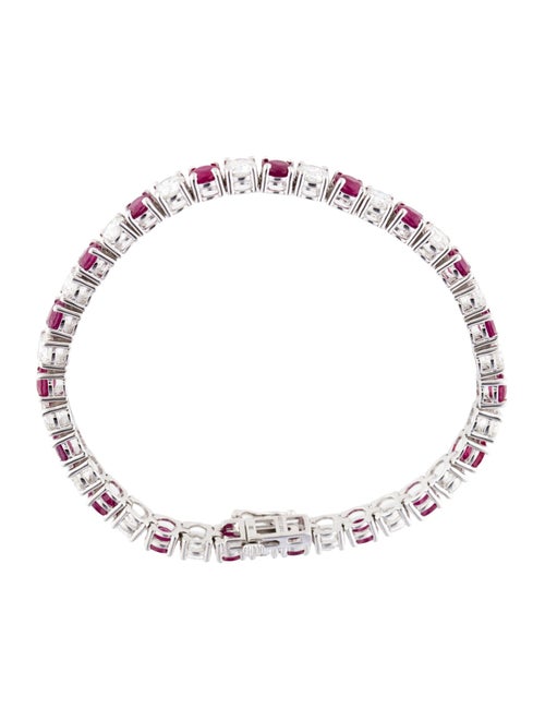 Badgley Mischka 14K Lab-Grown Diamond & Ruby Tennis Bracelet