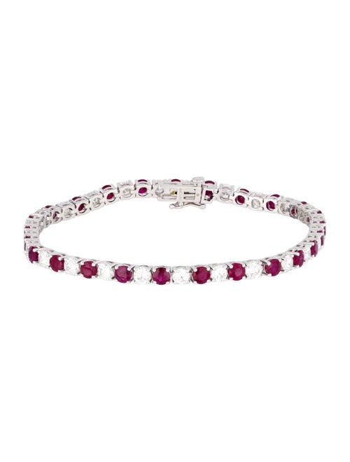 Badgley Mischka 14K Lab-Grown Diamond & Ruby Tennis Bracelet
