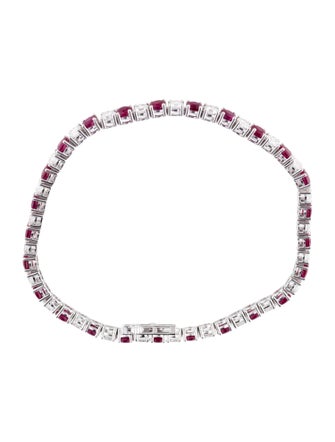 Badgley Mischka 14K Lab-Grown Diamond & Ruby Tennis Bracelet