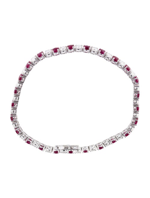 Badgley Mischka 14K Lab-Grown Diamond & Ruby Tennis Bracelet