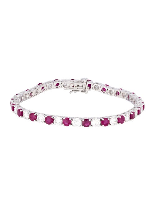 Badgley Mischka 14K Lab-Grown Diamond & Ruby Tennis Bracelet