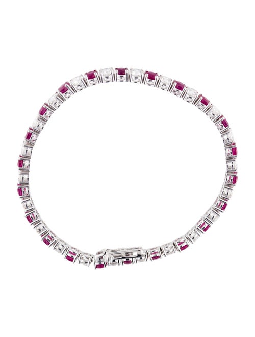 Badgley Mischka 14K Lab-Grown Diamond & Ruby Tennis Bracelet
