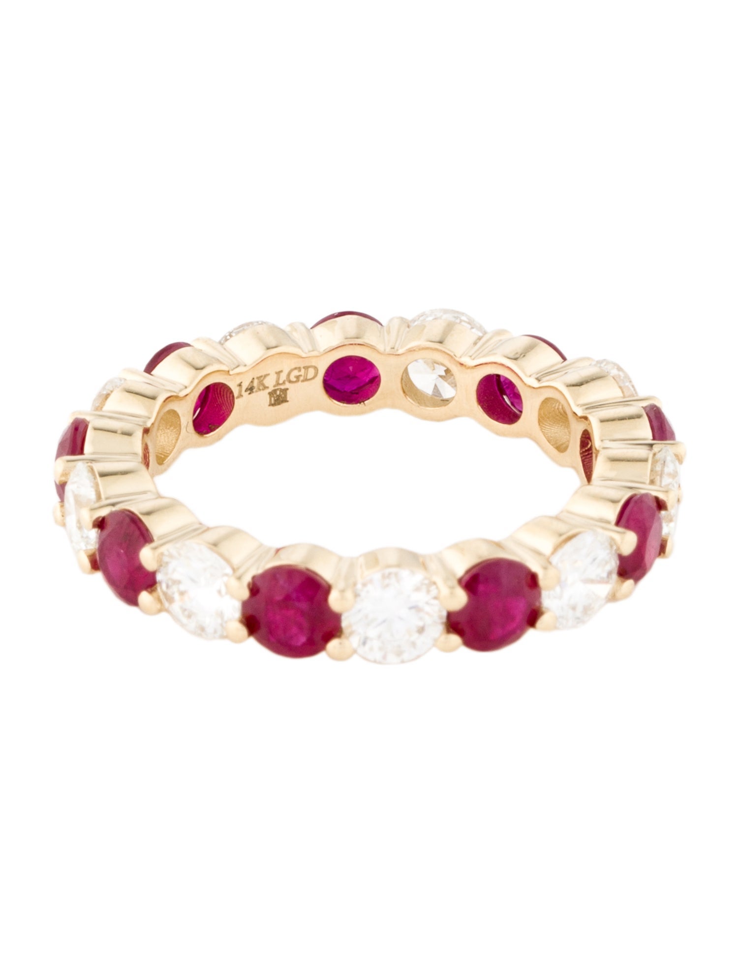 Badgley Mischka 14K Ruby & Lab-Grown Diamond Eternity Band