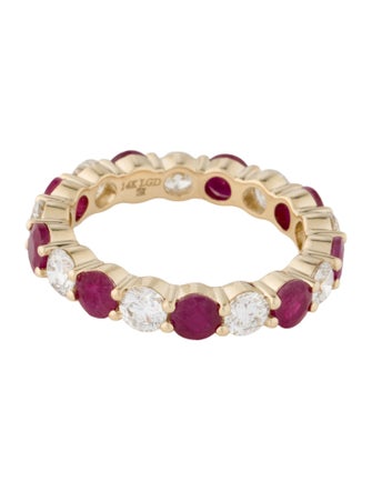 Badgley Mischka 14K Ruby & Lab-Grown Diamond Eternity Band
