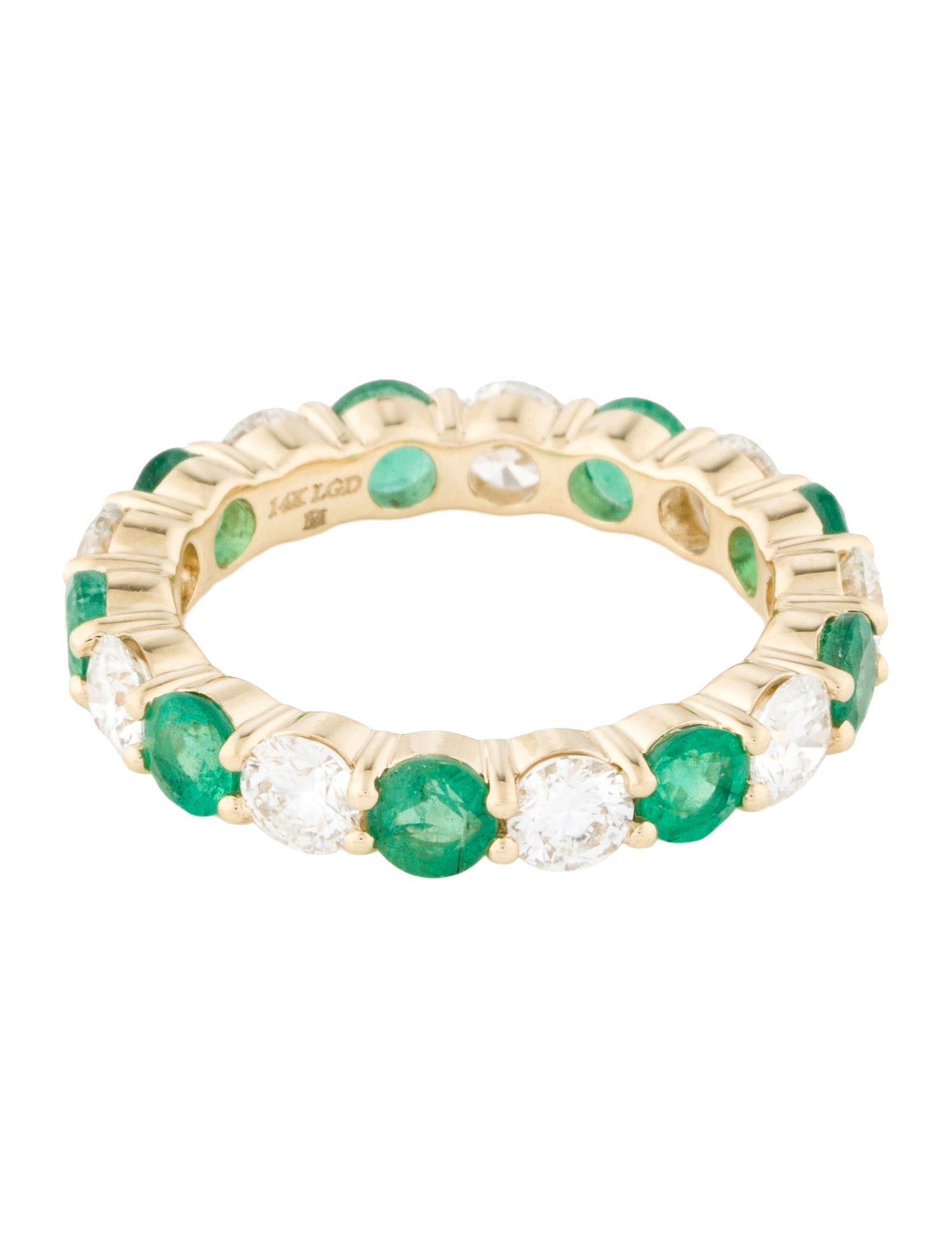 Badgley Mischka 14K Emerald & Lab-Grown Diamond Eternity Band