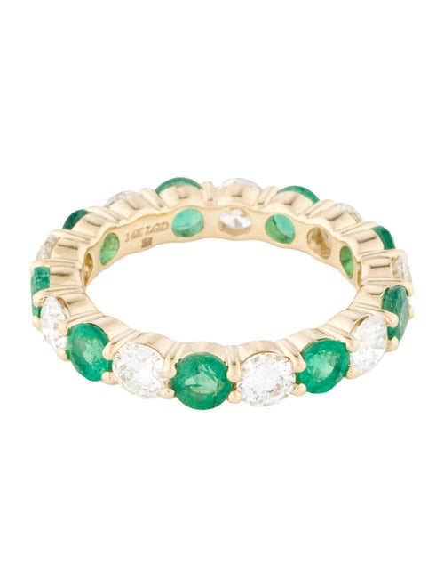 Badgley Mischka 14K Emerald & Lab-Grown Diamond Eternity Band